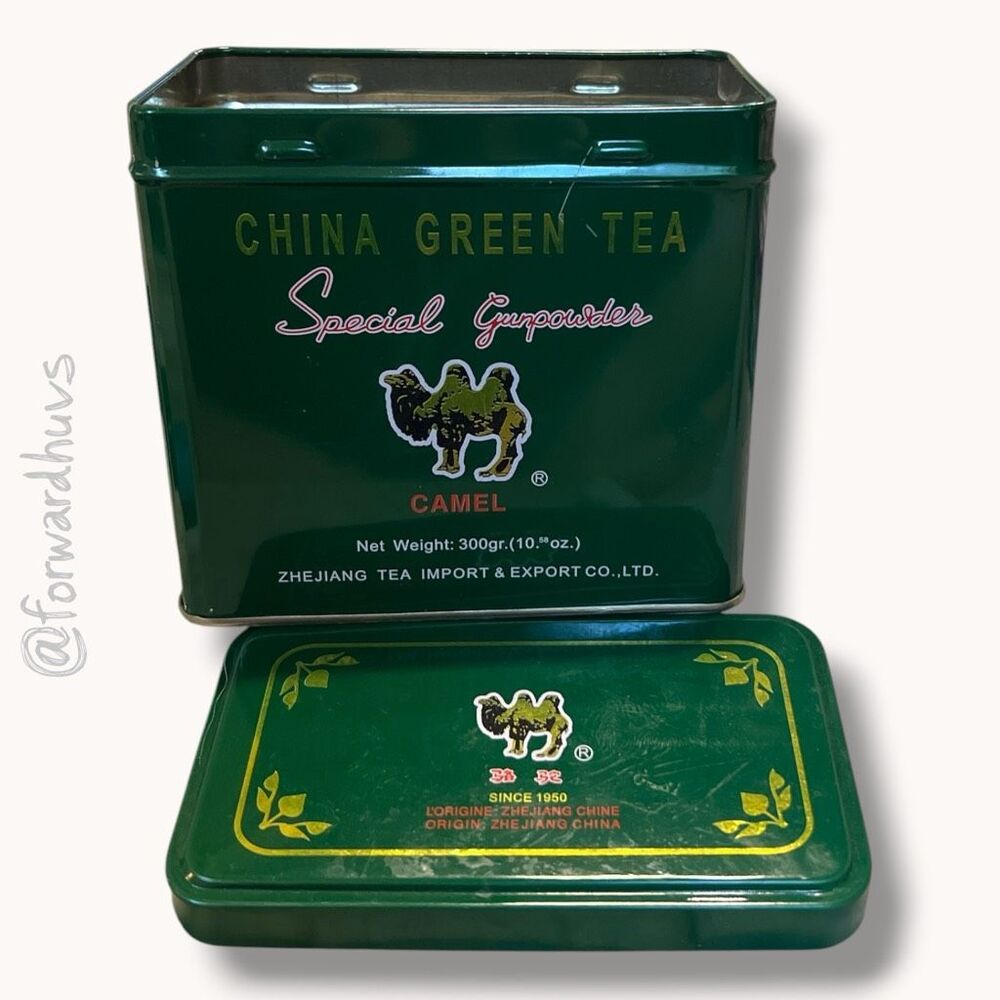 Vintage Chinese Export Camel Special Gunpowder Tea Tin Canister 300g